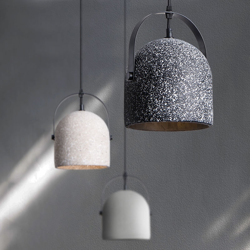 led pendel lys betong pendel lys sement stein lysekrone moderne midten av århundret moderne art deco belysning minimalistisk armatur hvit pendel 2026 - $164.99 –P2