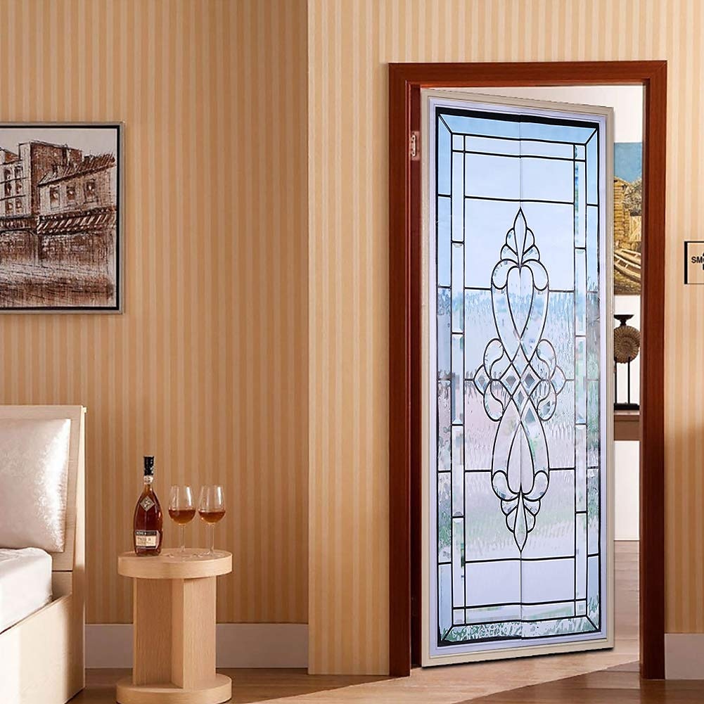2 buc. autocolante autoadezive creative imitație de sticlă pentru uși pentru sufragerie autocolante decorative de perete rezistente la apă 30,3"*78,7"(77x200cm) 2025 - $26.99 –P15