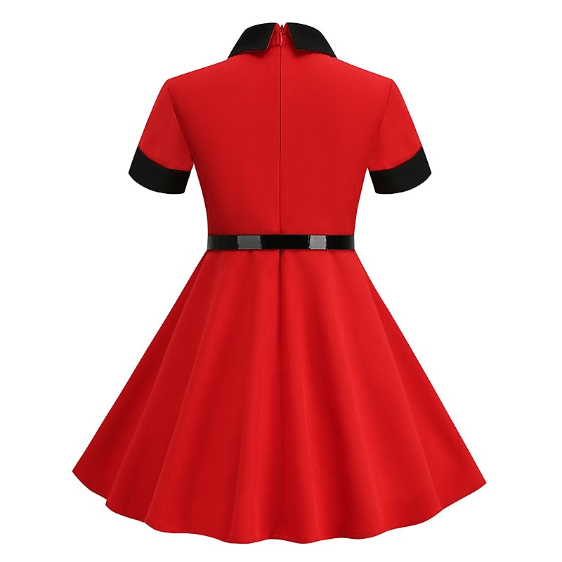 Retró 1950-es Swing ruha Flare ruha Lány Alkalmi / Napi Lánybúcsú Gyermek Ruha Hazatérő ruhák 2025 - $28.99 –P8