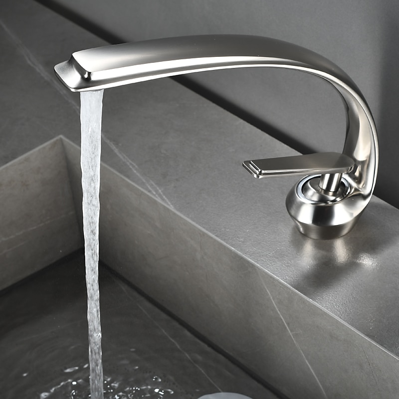 Bathroom Sink Mixer Faucet, Single Handle One Hole Washroom Basin Taps Chrome Finish Bathroom Faucet with Hot and Cold Water Hose 2025 - $113.99 –P10