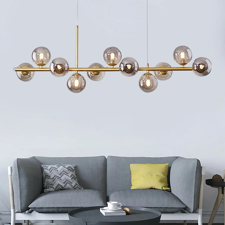 led-riippuvalaisin 33" 9-valaisin globe design geometriset muodot uppoasennettavat valot metalli sputnik lineaarinen geometrinen maalattu viimeistely nykyaikaiset kattokruunut 110-240v 2025 - $395.49 –P12
