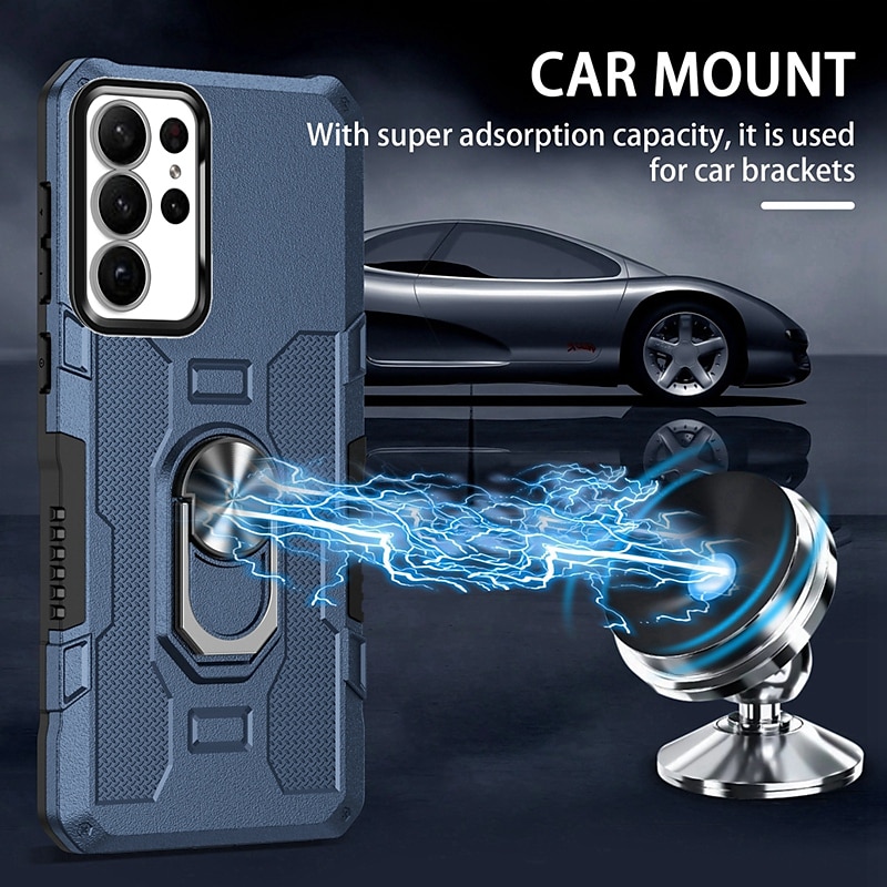 Phone Case For Samsung Galaxy S24 S23 S22 S21 S20 Ultra Plus FE S23 A73 A53 A33 A23 A13 Note 20 Ultra S25 Ultra Back Cover Bumper Frame Ring Holder Military Grade Protection Geometric Pattern Armor 2025 - $14.99 –P15