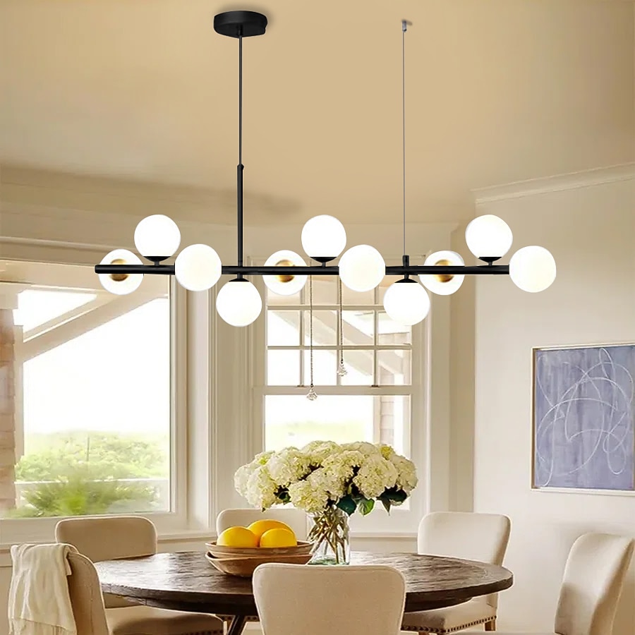 led-riippuvalaisin 33" 9-valaisin globe design geometriset muodot uppoasennettavat valot metalli sputnik lineaarinen geometrinen maalattu viimeistely nykyaikaiset kattokruunut 110-240v 2025 - $395.49 –P3
