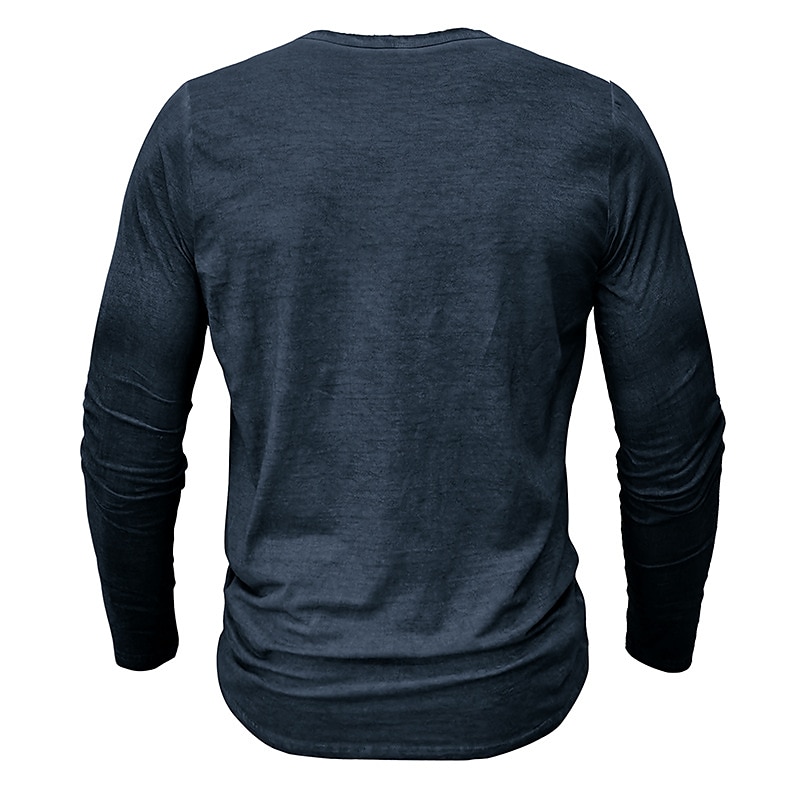 Men's Henley Shirt Tee Top Long Sleeve Shirt Plain Henley Street Vacation Long Sleeve Clothing Apparel 100% Cotton Vintage Fashion Basic 2025 - GBP £17 –P4