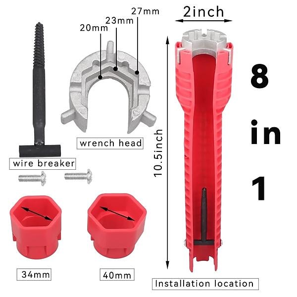 8 In 1 Multifunction Faucet and Sink Installer Tool Faucet Wrench Tool Plumbing Tool Water Pipe Spanner for Kitchen Bathroom Toilet Water Pipe 2026 - $11.99 –P6