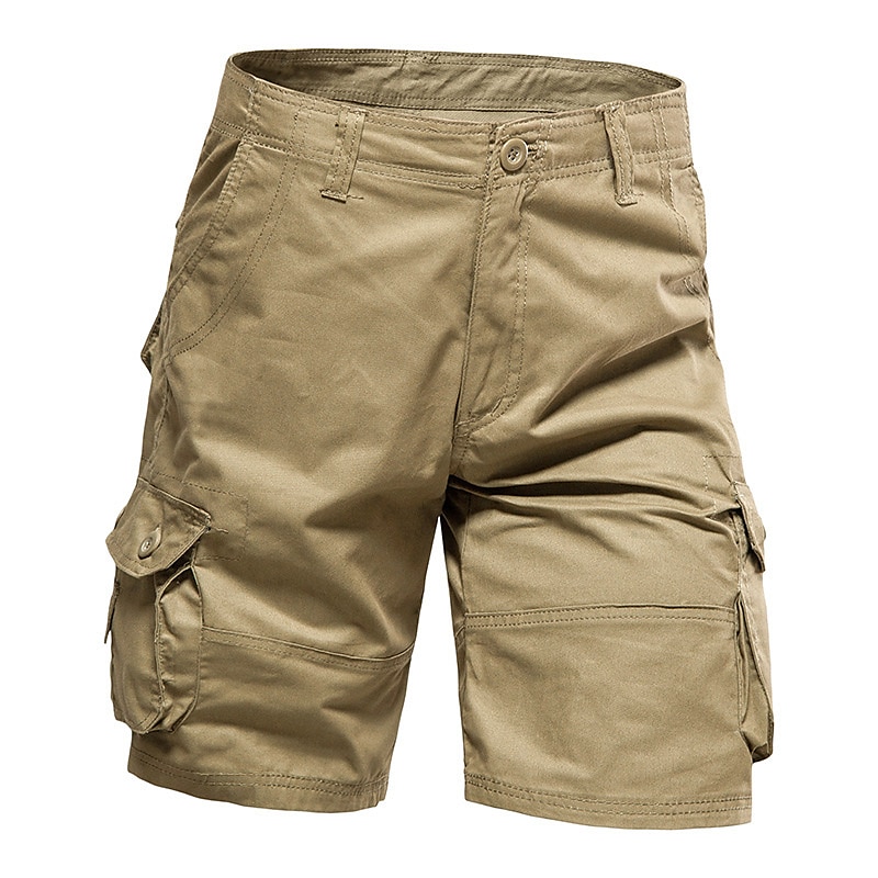 Men's Cargo Shorts Shorts Bermuda shorts Pocket Plain Comfort Breathable Outdoor Daily Going out Casual Big and Tall Dark Brown Black 2026 - $22.99 –P1