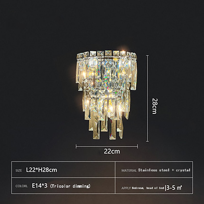 applique da parete per interni cristallo di alta qualità k9 led soggiorno in stile nordico negozi caffè applique da parete in acciaio 110-240v del 2025 a $165.99 –P8