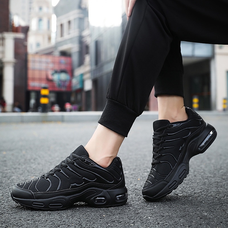 Zapatillas deportivas rojas con colchón de aire para hombre: zapatillas deportivas de malla transpirable con absorción de impactos para gimnasio, entrenamiento y uso diario. 2025 - $46.99 –P3