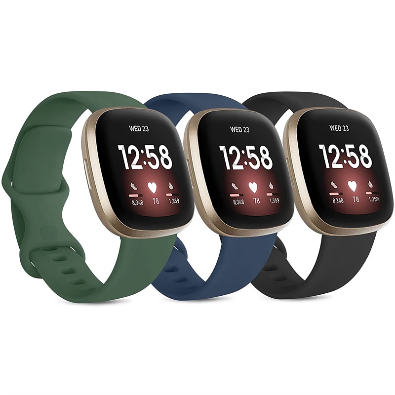 4 pachet 3 pachet Bandă de ceas inteligent Compatibil cu Fitbit Versa 4 Sense 2 Versa 3 Sense Silicon moale Ceas inteligent Curea Ajustabil Femei barbati Banderolă Sport Înlocuire Brăţară 2025 - $12.99 –P9