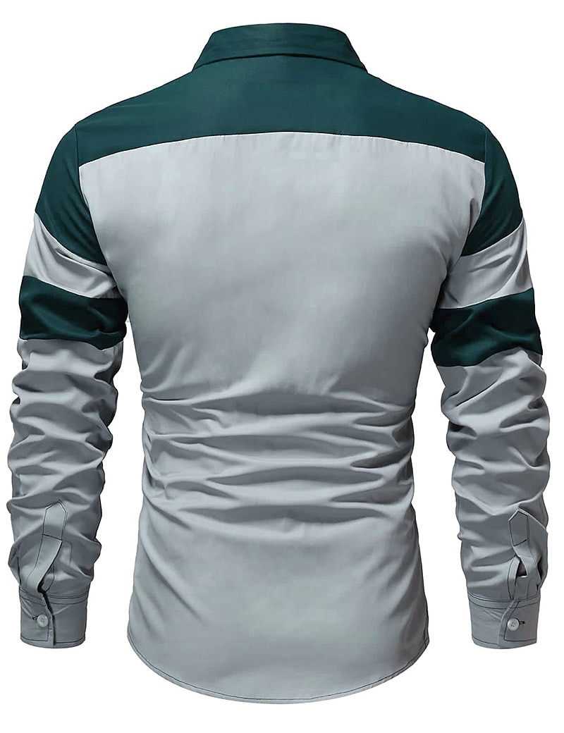 Per uomo Camicia Camicia estiva Camicia con bottoni Maglietta informale Nero Vino Rosso Blu Marrone Manica lunga Color Block Bavero Strada Da mare Di base Abbigliamento Di tendenza Comodo del 2025 a $21.99 –P17