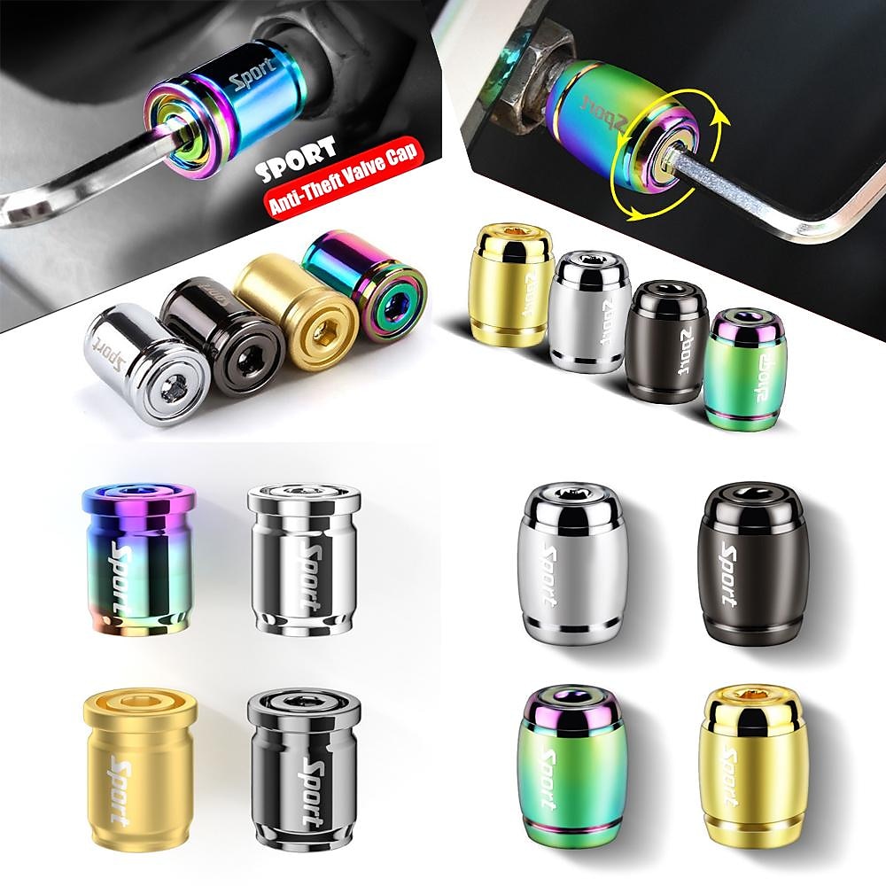 StarFire 4pcs Anti-Theft Tire Valve Caps - Sport Style Zinc Alloy Valve Stem Covers, Dust Proof and Decorative for Wheels 2025 - $11.99 –P1