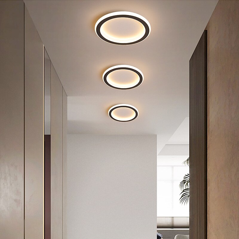 plafoniera a led 1 luce 20 cm design ad anello luci da incasso gel di silice plafoniera in alluminio per corridoio portico bar lampade da balcone loft creativo bianco caldo / bianco 110-240 v del 2025 a $71.99 –P5