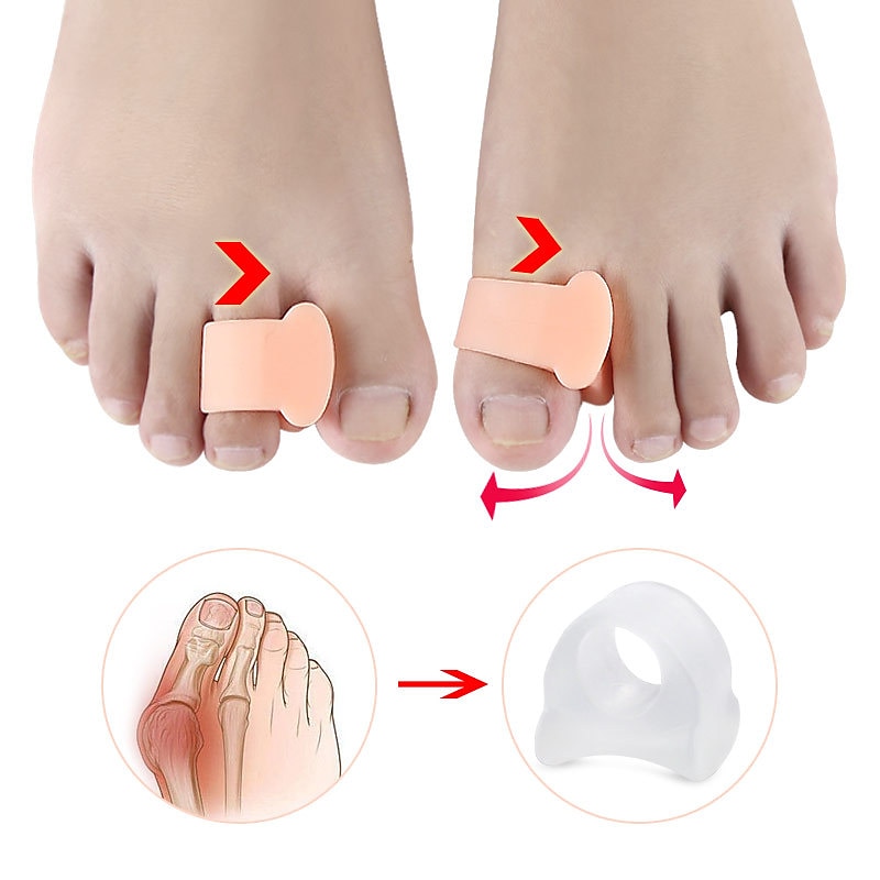 Toe Separators Hammer Toe Straightener - 2-Pack Big Toe Spacers Clear - Gel Spreader - Correct Crooked Toes - Bunion Corrector and Bunion Relief - Pads for Overlapping Hallux Valgus Yoga - Clear 2025 - $10.49 –P4