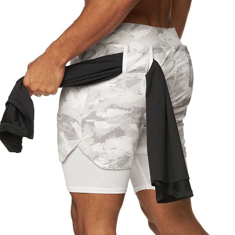 Men's Athletic Shorts Running Shorts Casual Shorts With Compression Liner with Towel Loop Plain Camouflage Comfort Breathable Outdoor Daily Going out Fashion Casual 1 2 2025 - $13.99 –P1