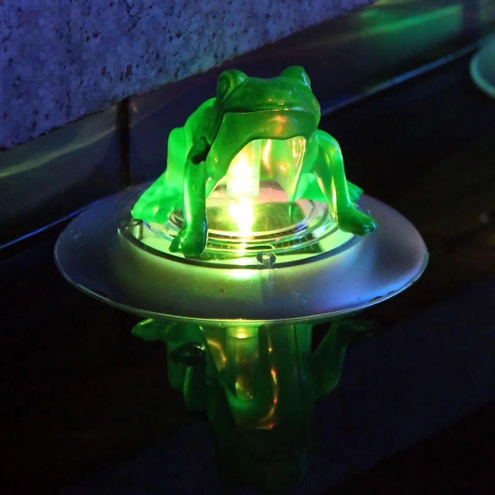 Solar led float lotosowa żaba lampa zmiana koloru rgb ogród zewnętrzny oświetlenie basenu wystrój oświetlenie podwodne basen słoneczne oświetlenie krajobrazu 2025 - $25.99 –P5