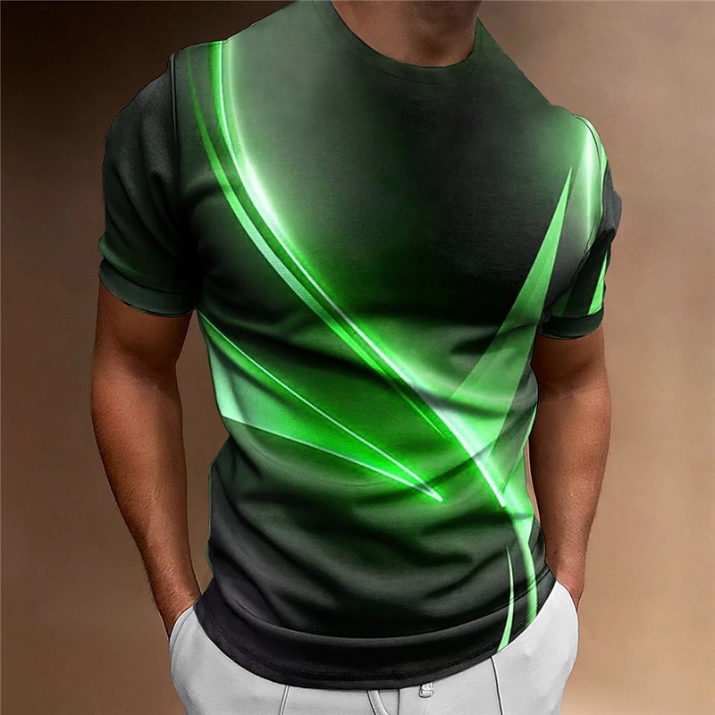 Herre Grafisk Fargeblokk T skjorte Kortermet T skjorte 3D-utskrift Crew-hals Skjorte Årgang Mote Designer utendørs Daglig Sport Gul Blå Lilla Vår sommer Klær S M L XL 2XL 3XL 2025 - $17.99 –P5