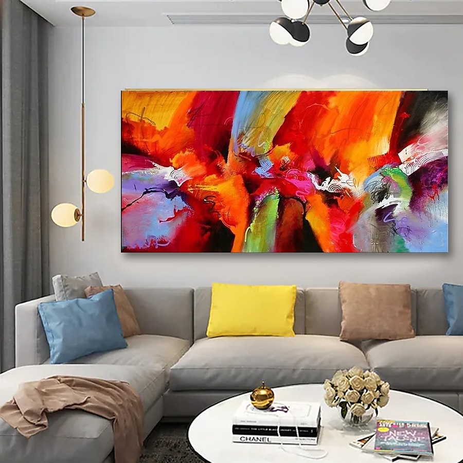 olieverfschilderij handgemaakte handgeschilderde kunst aan de muur abstract kleurrijk huisdecoratie decor gerold canvas geen frame niet uitgerekt 2025 - $100.99 –P6