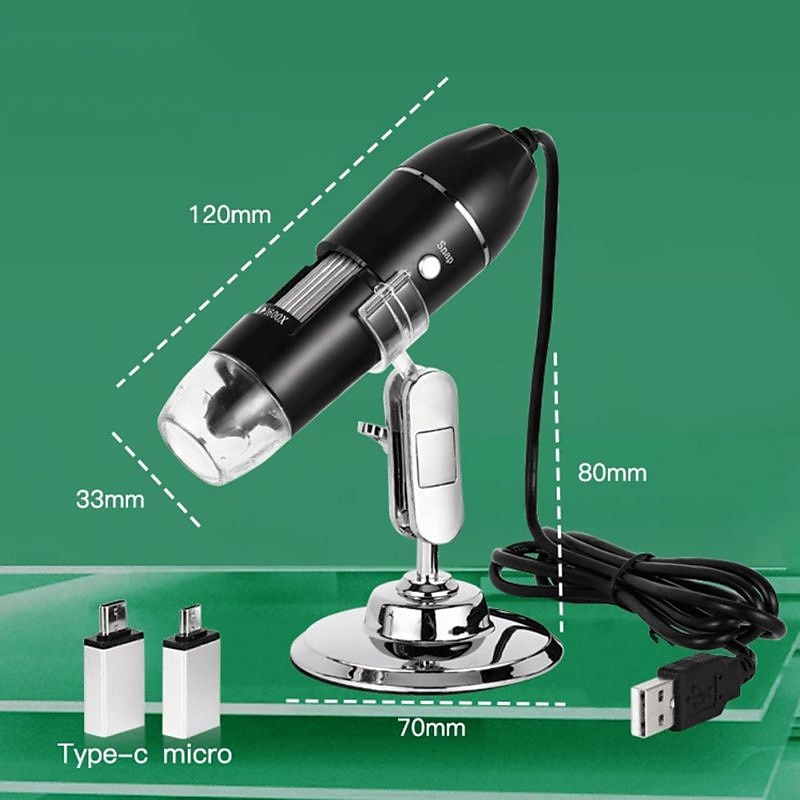 500X 1000X 1600X Digital Microscope Camera 3in1 Type-C USB Portable Electronic Microscope For Soldering LED Magnifier For Cell Phone Repair 2025 - $33.59 –P12