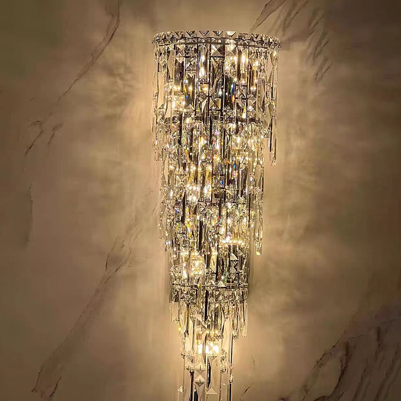 applique da parete per interni cristallo di alta qualità k9 led soggiorno in stile nordico negozi caffè applique da parete in acciaio 110-240v del 2025 a $165.99 –P6