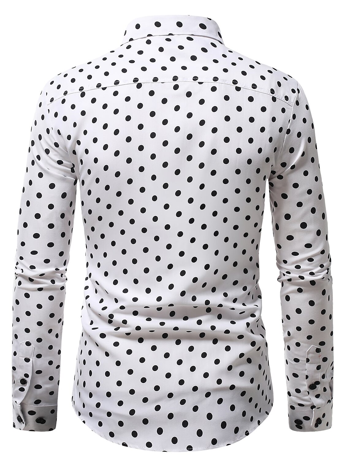 Men's Shirt Button Up Shirt Casual Shirt Summer Shirt Black White Pink Blue Long Sleeve Polka Dot Lapel Daily Vacation Clothing Apparel Fashion Casual Comfortable 2025 - GBP £17 –P7