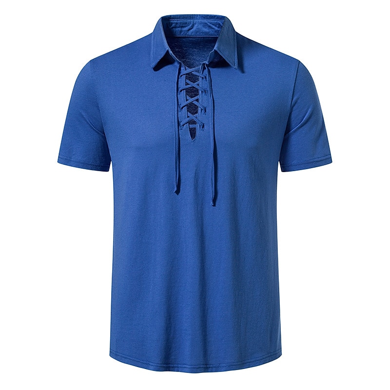 t-shirt polo vichinga medievale da uomo tradizionale stile retrò