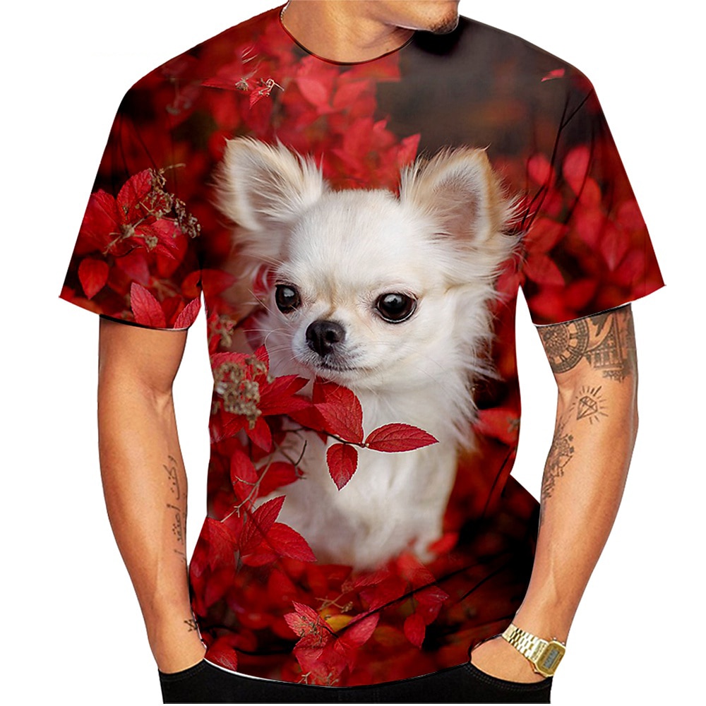 Zwierzę Pies Chihuahua Koszulkowy Anime 3D Graficzny Na Dla par Męskie Damskie Dla dorosłych Bal maskowy Druk 3D Codzienne 2025 - $14.99 –P4