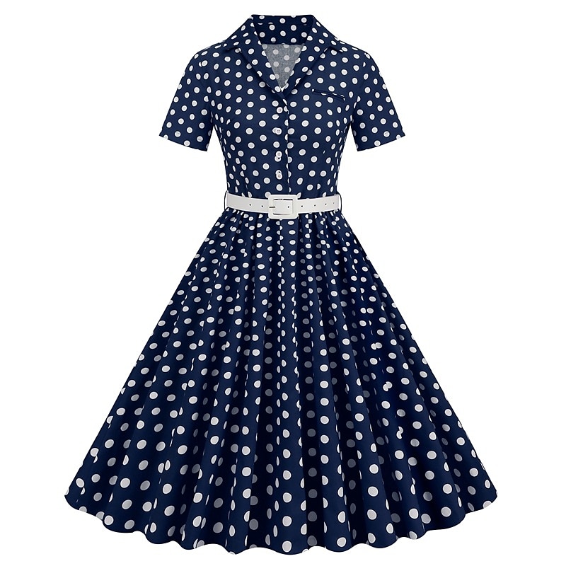 50-luvun a-line mekko retro vintage 1950-luvun cocktail mekko päivittäiset vaatteet mekko juhlapuku flare mekko naisten puku vintage cosplay -juhla / iltapuku 2025 - $38.99 –P13