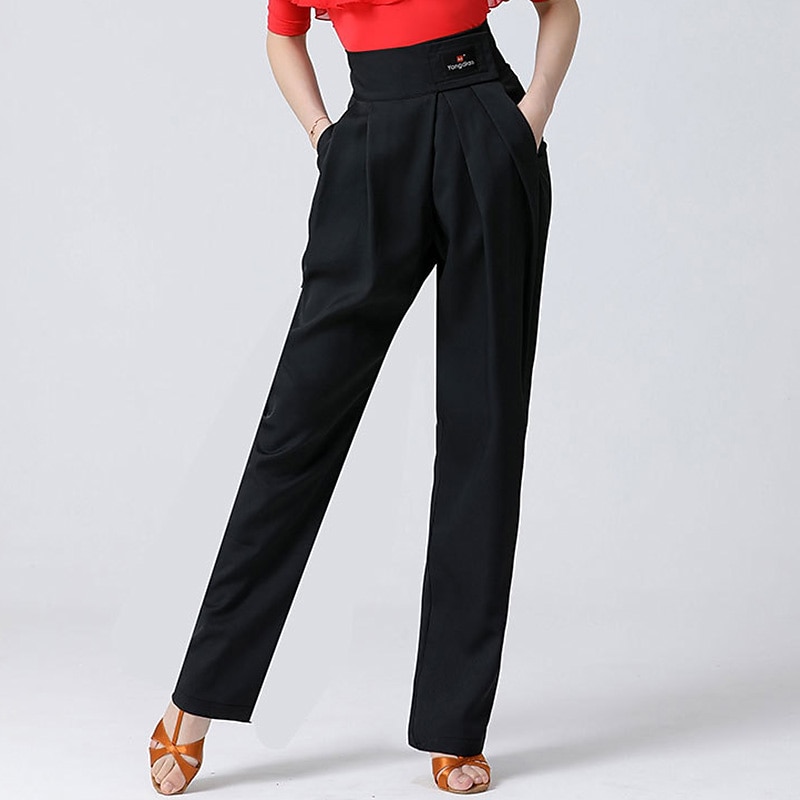 Latein-Tanz Für den Ballsaal Hosen Pure Farbe Farbaufsatz Damen Leistung Ausbildung Hoch Spandex 2026 - $46.99 –P4