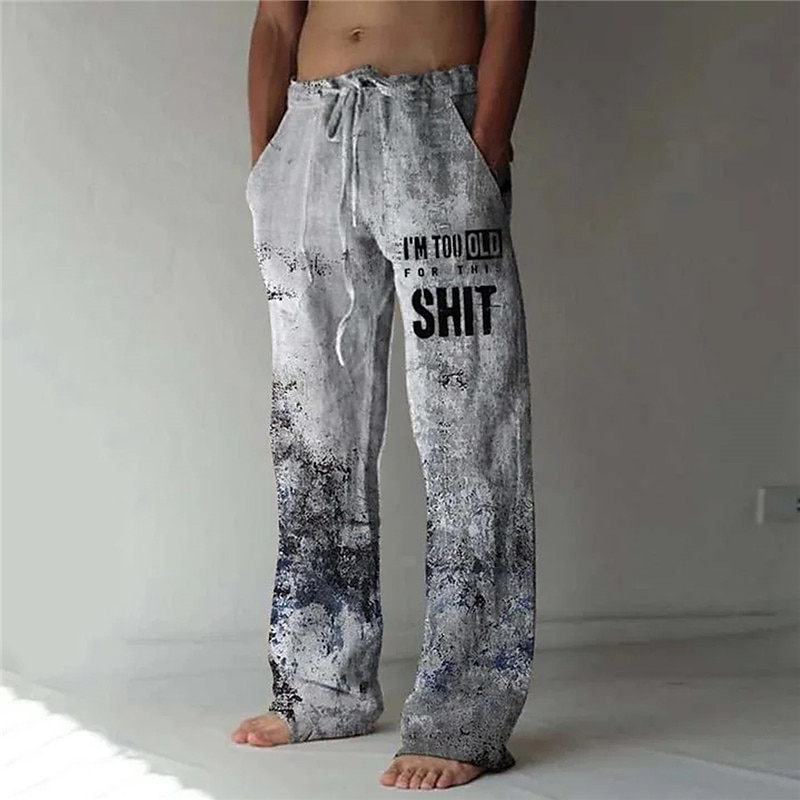 Bărbați Pantaloni Pantaloni de vară Pantaloni de plajă Cordon Talie elastică Imprimare 3D Scrisă Imprimeu Grafic Confort Casual Zilnic Concediu Șic Stradă Hawaiană Albastru piscină Mov 2026 - $27.99 –P1