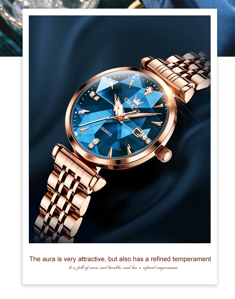 New Olevs Brand Ladies' Watches Luminous Decorative Calendar Quartz Watches American-Style Diamond-Set Waterproof Small Green Watches Mother's Day Gift for Women'S Watches Tide 2026 - $37.99 –P5
