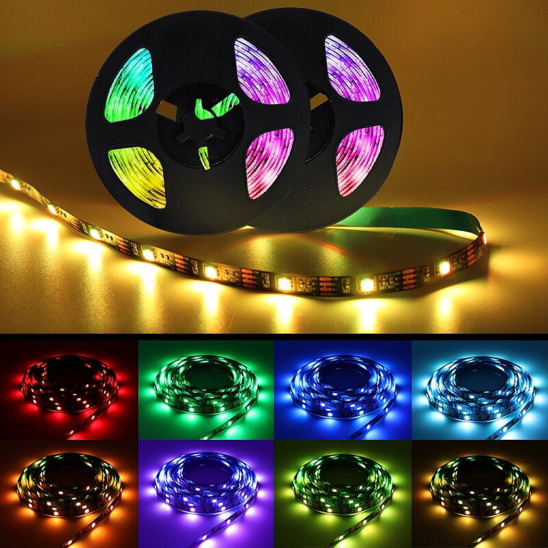 USB 5M RGB LED Strip Light with 24 Keys Remote Control Back Light 5050 SMD RGBIC LED Strip Light for Bedroom Home TV Back Light DIY Decor 2025 - $16.49 –P7
