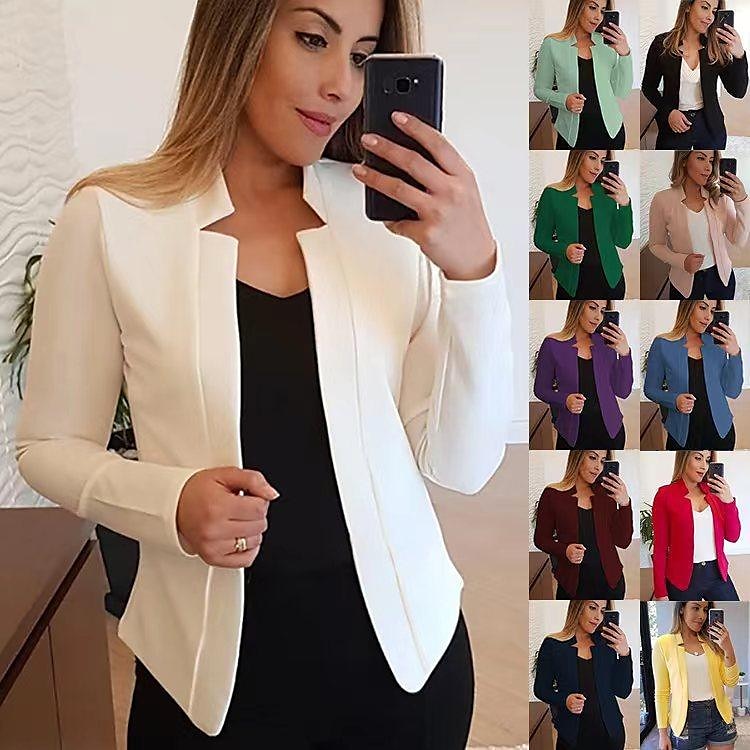 kvinnors nya mode kavaj långärmad cardigan casual jacka topp 2025 - $27.99 –P1