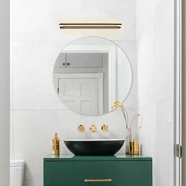 fürdő tükör lámpák led tükör első lámpa 23" ip20 7w fürdőszobai tükör fényszórók, led tükör fényszórók vízálló ködöltöző lámpa fali világítás fehér fény 110-240v 2025 - $82.99 –P4