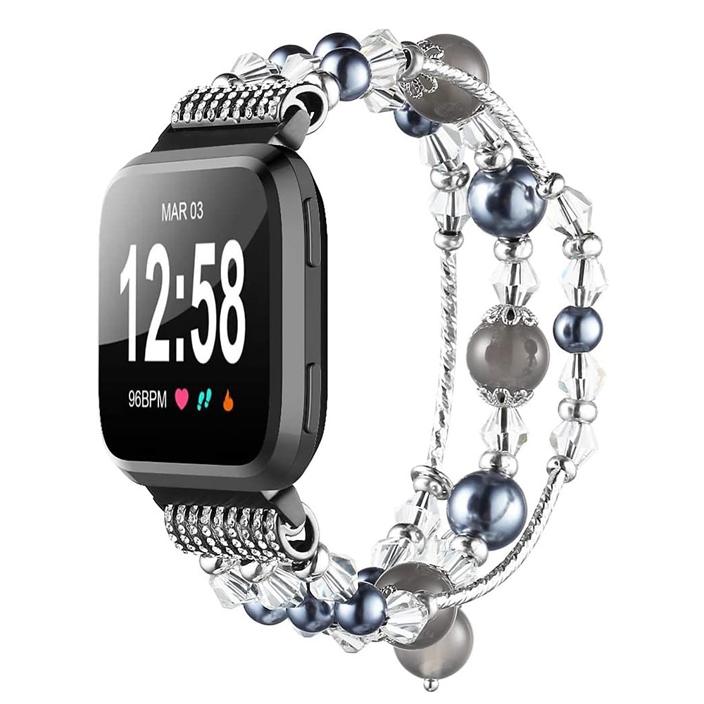 Pulseira de Smartwatch Compatível com Fitbit Versa 2 / Versa Lite / Versa SE / Versa Lega Com Miçangas Relógio inteligente Alça Bling Diamond Com Miçangas Mulheres Homens Pulseira de joias de 2025 por $23.99 –P5