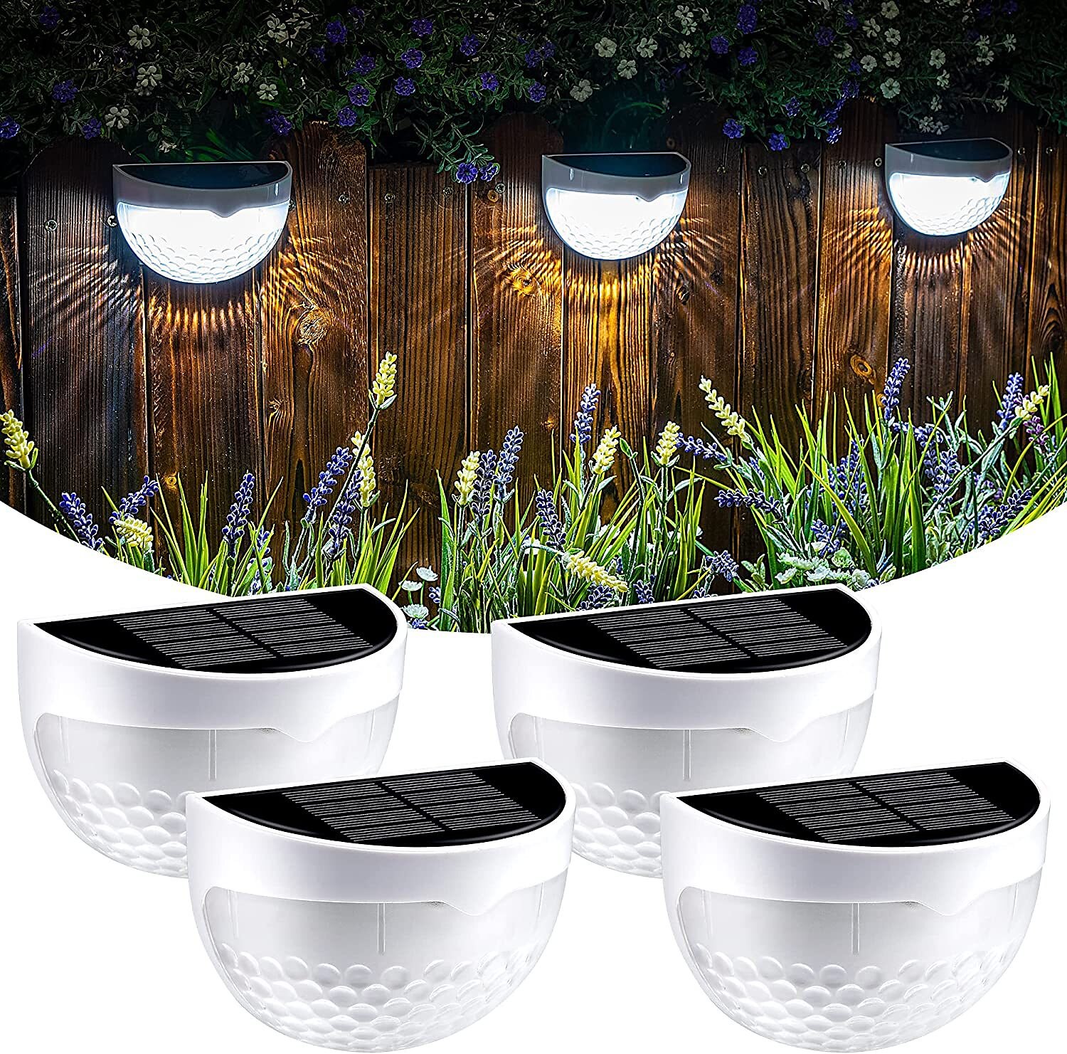 2/4pcs luce solare per recinzione esterna impermeabile applique da parete luci solari per patio recinzione cortile giardino garage ponte scalinata cancello del 2025 a $20.99 –P4
