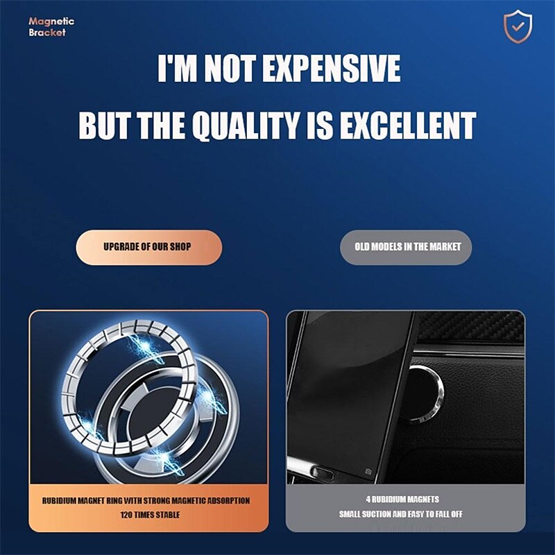 Metal Magnetic Mobile Phone Car Mount for Iphone 14 13 12 Pro Max for Magsafe Adhesive Instrument Panel Adjustable Phone Holder 2025 - $19.99 –P4