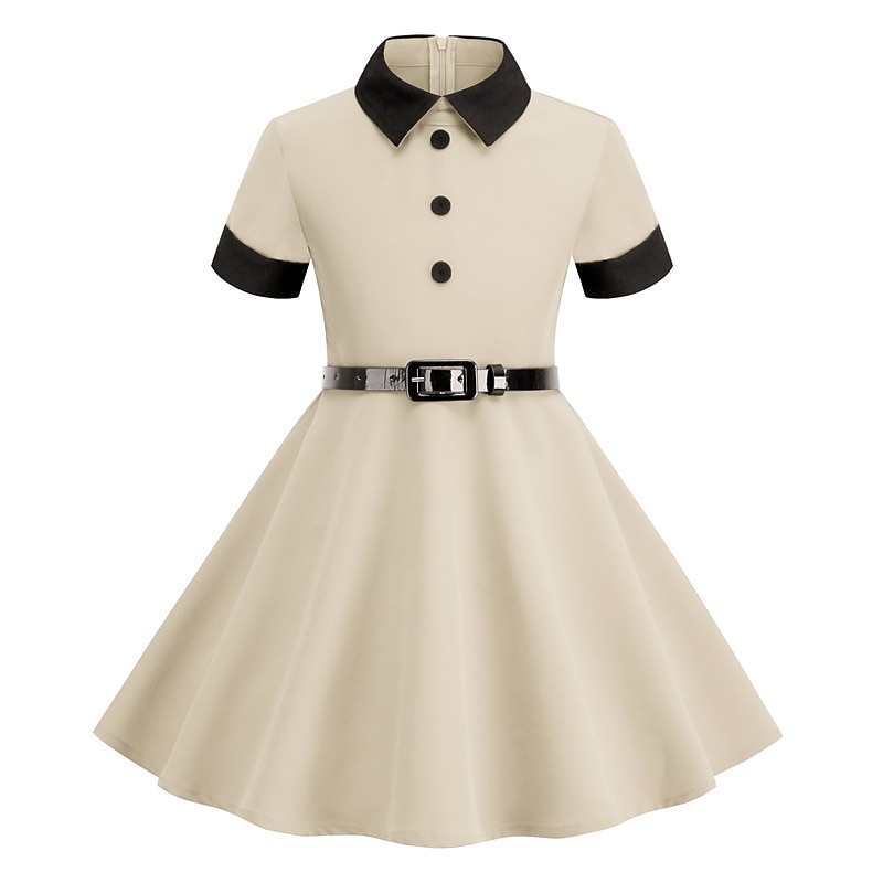 Retró 1950-es Swing ruha Flare ruha Lány Alkalmi / Napi Lánybúcsú Gyermek Ruha Hazatérő ruhák 2025 - $28.99 –P12