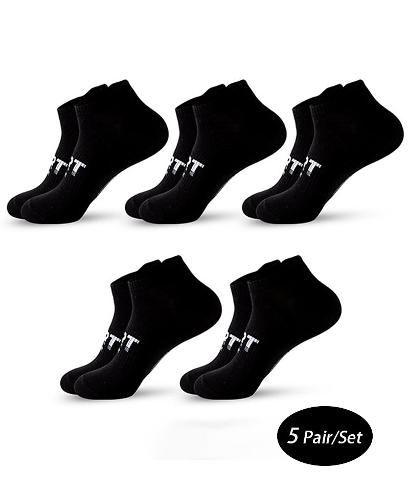 Hombre 5 pares Calcetín Calcetines hasta el Tibio Calcetines de Deporte Calcetines Cortos Negro Blanco Color Plano Casual Diario Básico Medio Verano Primavera Otoño Elegante Tradicional / Clásico 2025 - $12.49 –P1
