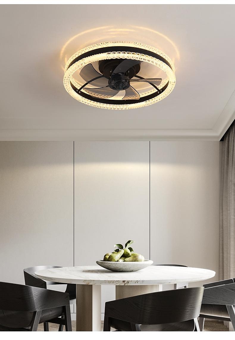 Deckenventilator mit Lichtern 19,7 "dimmbare LED 3 Farben 6 Geschwindigkeiten Timing Wendeflügel mit Fernbedienung, Haushaltsventilator-Kronleuchter, flacher Deckeneinbau-Deckenventilator für den 2025 - $230.29 –P13