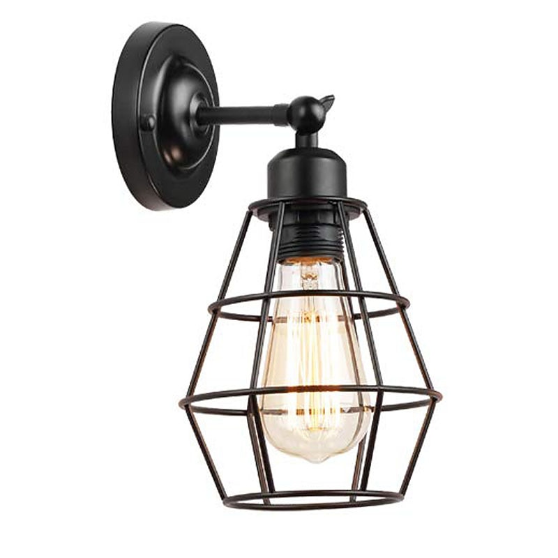 led vägglampa plug-in trådbur vägglampa industriell vägglampa med sladd rustik vägglampa på/av-brytare retro vägglampa för sänggavel sovrum 2026 - $68.95 –P9