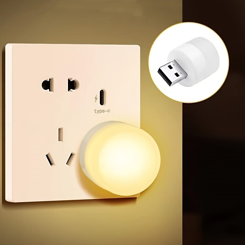 mini bunte nachtlichter usb stecker lampe 5v 1w super helle augenschutz buch licht computer mobile stromversorgung usb kleines led nachtlicht aufladen 2025 - $8.49 –P1