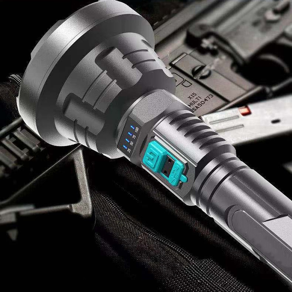 большой новый фитиль сильный свет фонарик usb перезаряжаемый тактический охотничий фонарик встроенный аккумулятор свет светодиодный фонарик 2025 - $14.99 –P4
