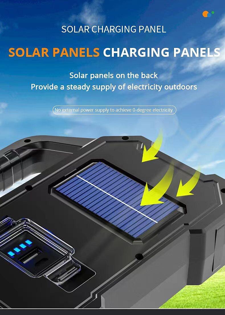 Rechargeable Solar Portable Lamp with Side Lights COB Flashlight Lantern Handheld Searchlight USB Charging Solar Light for Outdoor Camping 2026 - $19.99 –P9