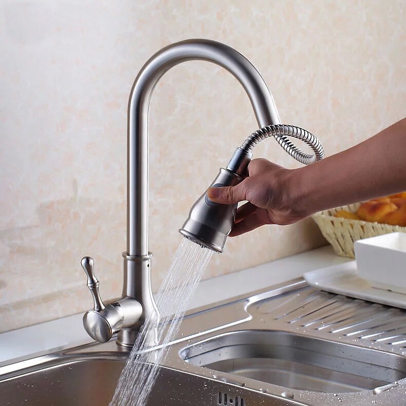 sostituzione della testa del rubinetto della cucina cromata nera spazzolata, accessori per raccordi di fissaggio dell'ugello della testa dello spruzzatore del rubinetto estraibile, adattatore per beccuccio a prova di spruzzi di aerazione del 2025 a $27.99 –P7