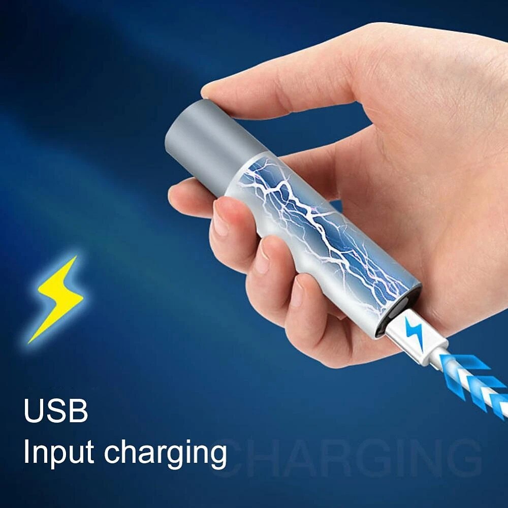 мини-фонарик usb перезаряжаемый светодиодный фонарик водонепроницаемый телескопический мощный фонарик открытый зум портативный фонарь 2025 - $11.99 –P14