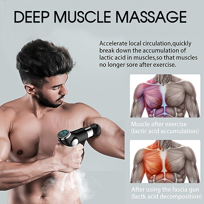 High Frequency Massage Gun Mini LCD 32 Speeds Fascia Gun Muscle Massager Relaxation Body Relax Fitness 2025 - $46.99 –P9