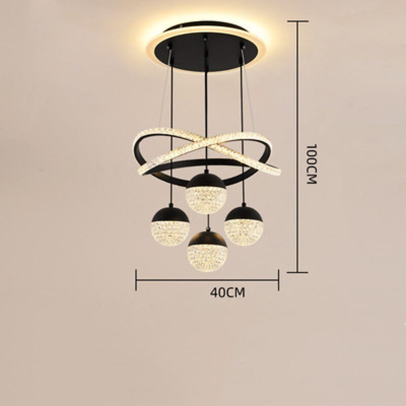 40 cm stmívatelná zeměkoule design cluster design přívěsek lehký kov vrstvený inverzně lakovaný ostrovní severský styl 220-240v 2025 - $326.69 –P6