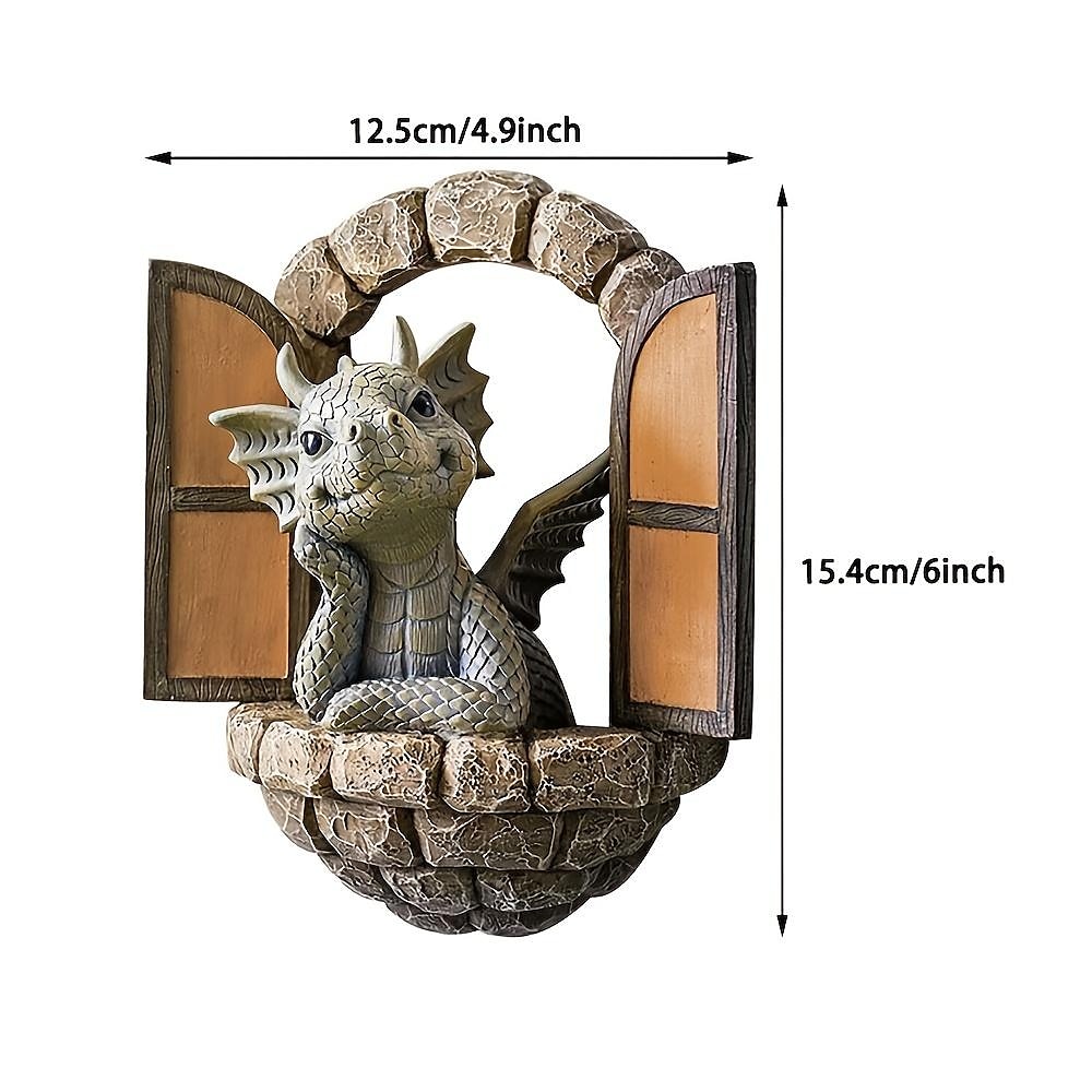 samodzielna statua słodkiego małego smoka, dekoracja ogrodowa, statua z żywicy, dekoracja podwórka i ogrodu 2025 - $12.49 –P3