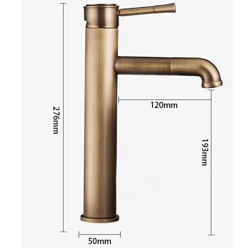 mitigeur d'évier de salle de bain vintage haut, robinets de lavabo monobloc monocommande monté sur pont antique, avec tuyau d'eau chaude et froide robinets d'eau rétro laiton noir de 2025 ? $105.99 –P1
