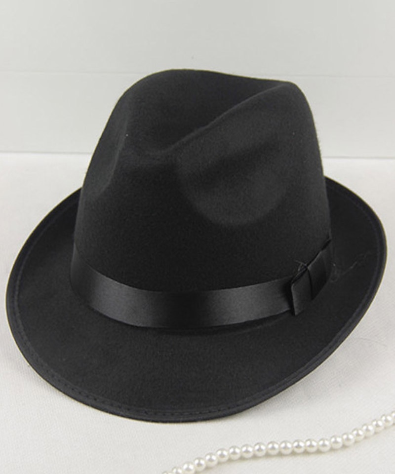 Per uomo Cappello del Kentucky Derby Cappello Fedora Cappello a tesa Nero Vino Lana fedoras Eventi Festival Semplice Protezione Solare UV Protezione solare del 2026 a $20.99 –P1